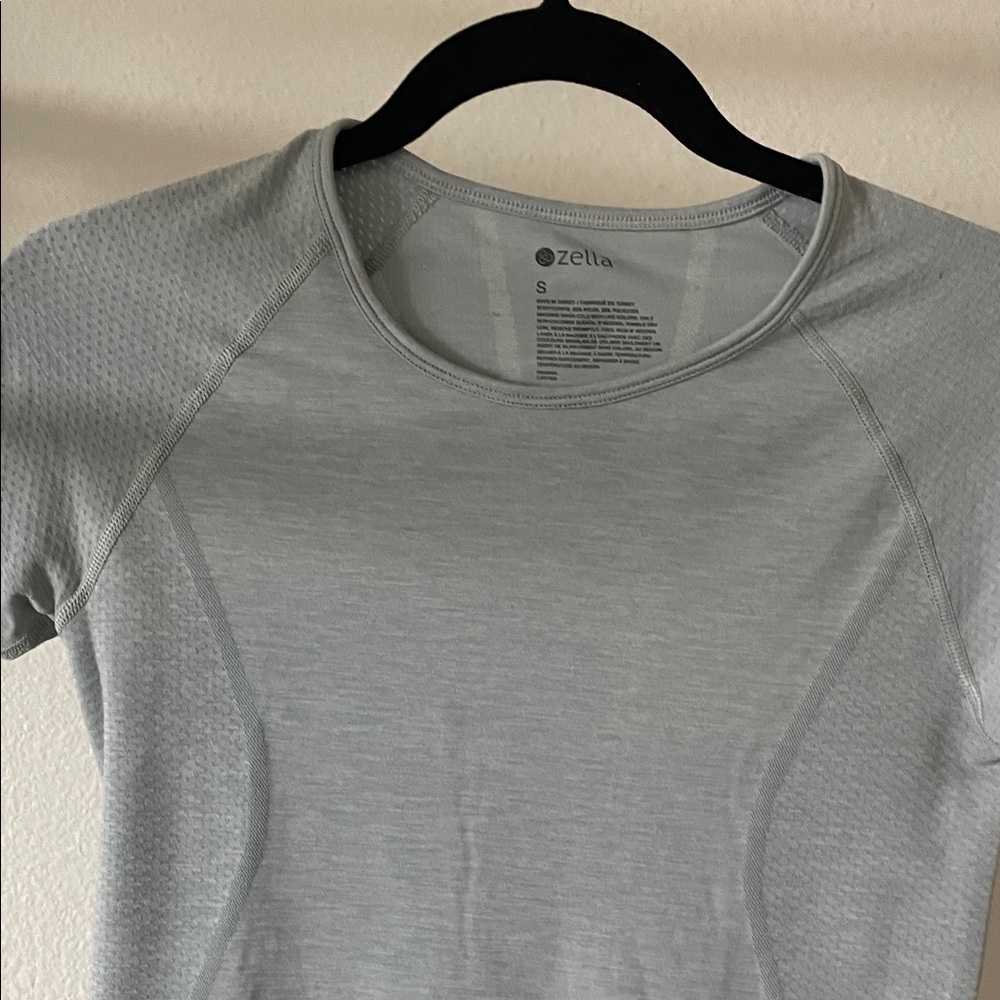 Zella Light Gray Short Sleeve Performance Tee S